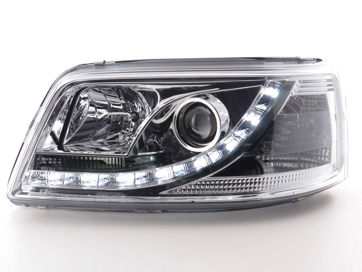 Scheinwerfer Set Daylight LED Tagfahrlicht VW Bus T5 03-09 chrom Scheinwerfer Set Daylight LED Tagfahrlicht VW Bus T5 03-09 chrom